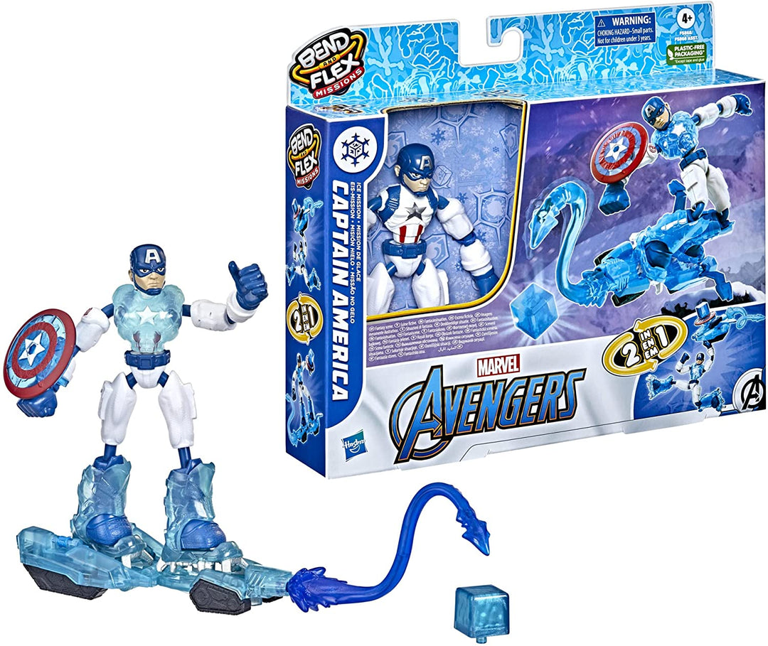 Hasbro Marvel Avengers Bend and Flex Missions Captain America Ice Mission Figure