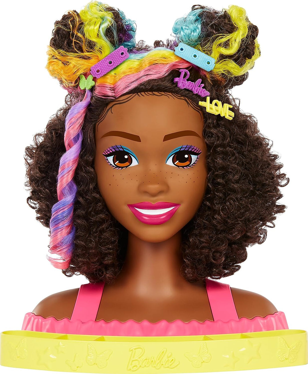 Barbie-Puppen-Deluxe-Stylingkopf mit Color Reveal-Zubehör und Curly Brown Ne
