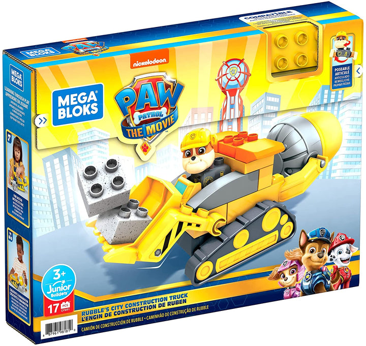 Mega Bloks Paw Patrol The Movie: Rubble’s City Construction Truck Set