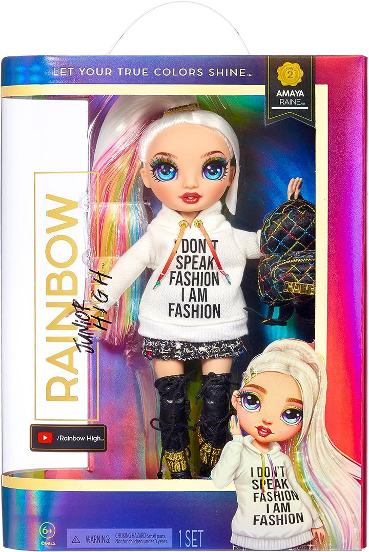 Rainbow High Junior High – AMAYA RAINE – 23 cm große Regenbogen-Modepuppe mit Outfit