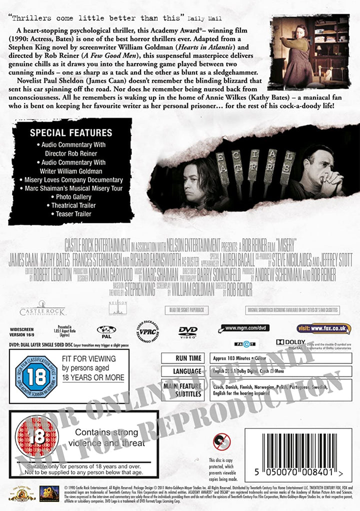 Misery [1991] - Horror/Thriller [DVD]