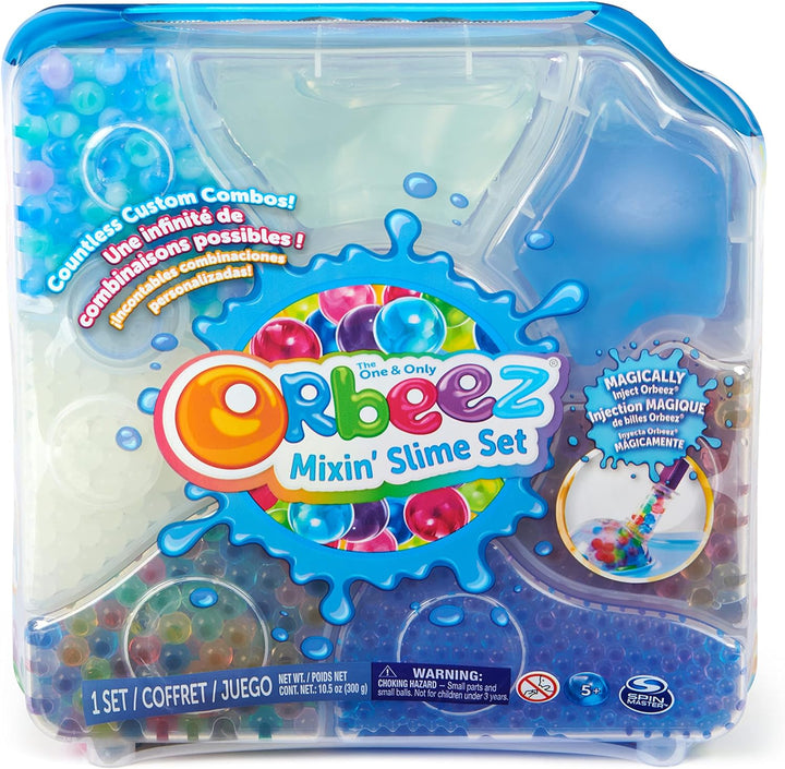 Orbeez Mixin’ Slime Set with 2500 (Micro, Shimmer, Marble & Glow in The Dark), 5 Tools, Storage, One & Only, Sensory Toys for Kids