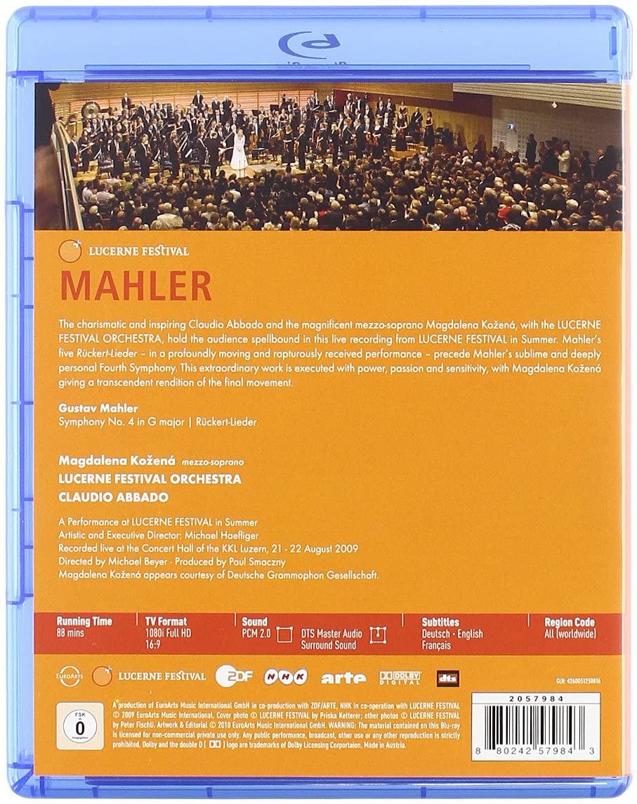 Mahler: Symphony No. 4 In G Major/ Five Lieder [2010] [Region Free] [Blu-ray]