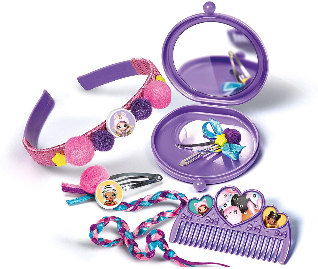 Clementoni 18656 Na Surprise-Decorate Set Kids' Craft 7 Years Old, Girls Hair Ac