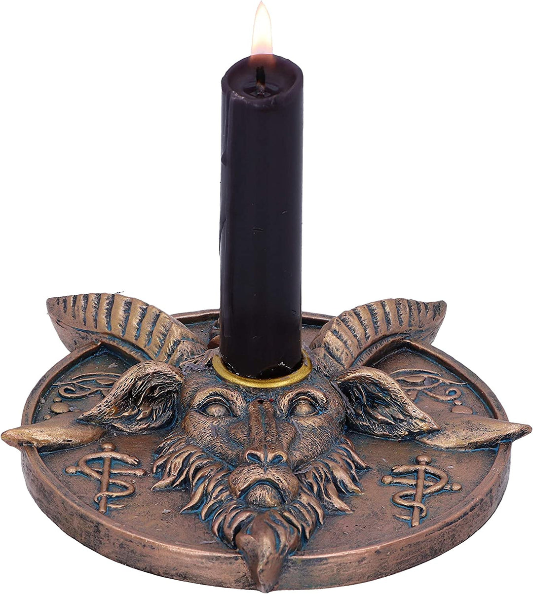 Nemesis Now Baphomet's Prayer Sabbatic Goat Incense Stick and Candle Holder, Bro