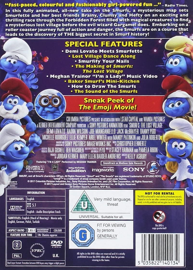 Smurfs: The Lost Village [DVD] [2017]