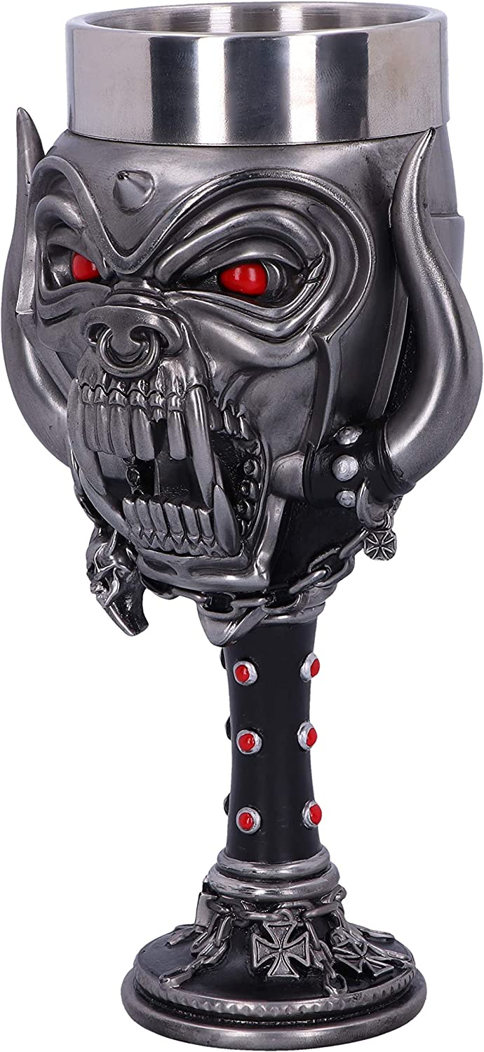 Nemesis Now Officially Licensed Motorhead Snaggletooth Warpig Goblet Glass, Silver, 20.5cm