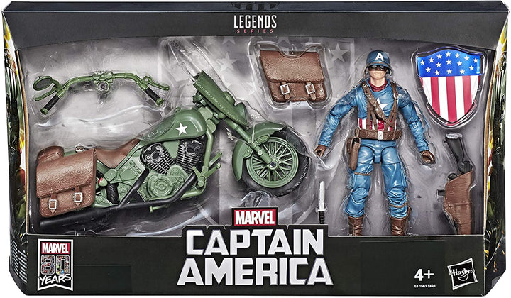 Marvel Legends 80 Years Deluxe Captain America with Motorcycle Figure Set