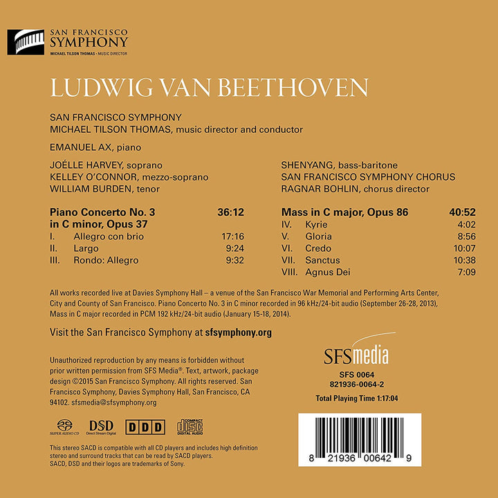 Beethoven: Piano Concerto No. 3, Mass in C Major [Audio CD]