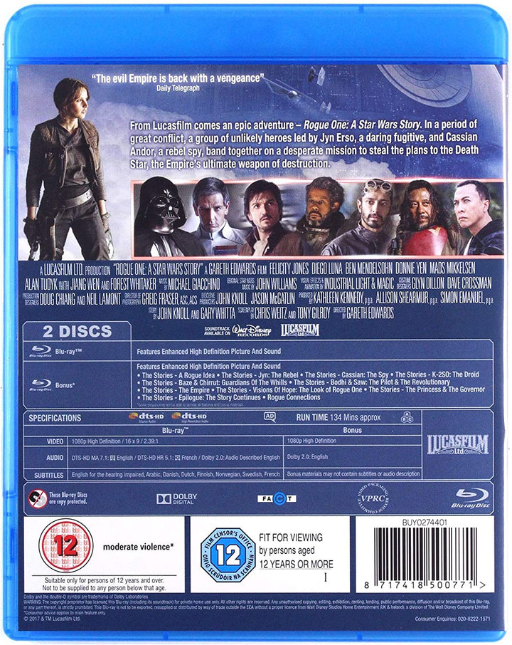 Rogue One: A Star Wars Story [Blu-ray]  [2017] [Region Free]