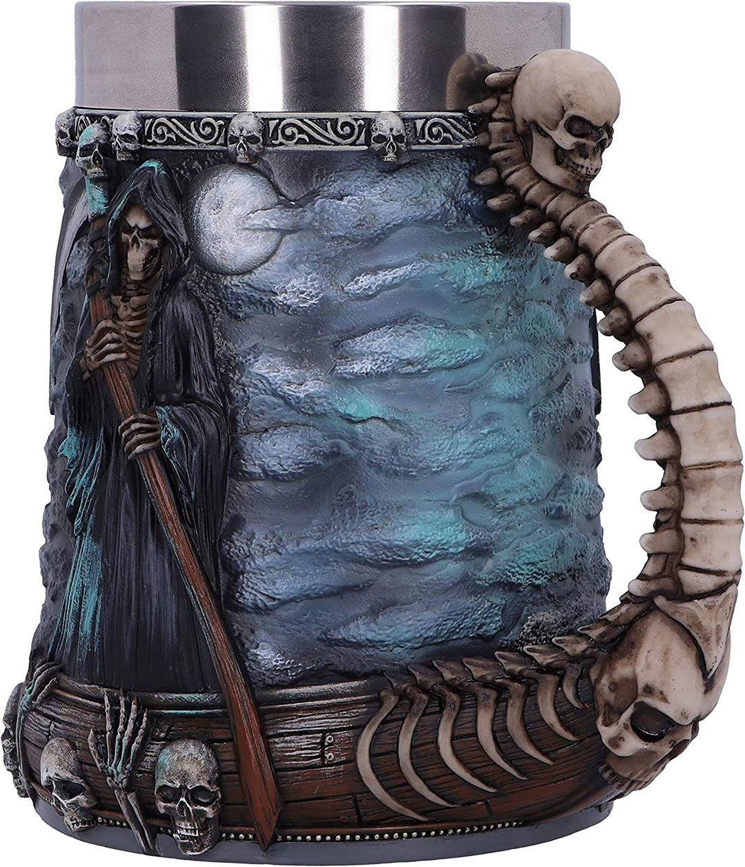 Nemesis Now River Styx Grim Reaper Tankard, Blue, 17.5cm