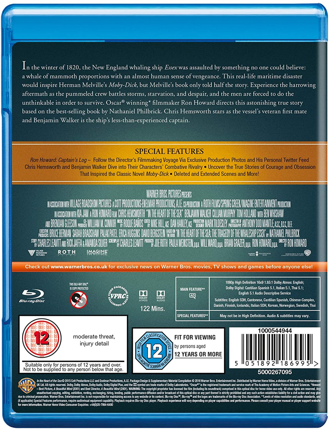 In the Heart of the Sea [Blu-ray] [2016] [Region Free]