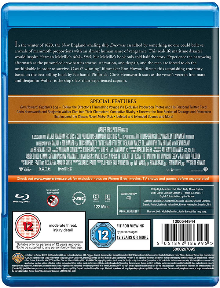 In the Heart of the Sea [Blu-ray] [2016] [Region Free]