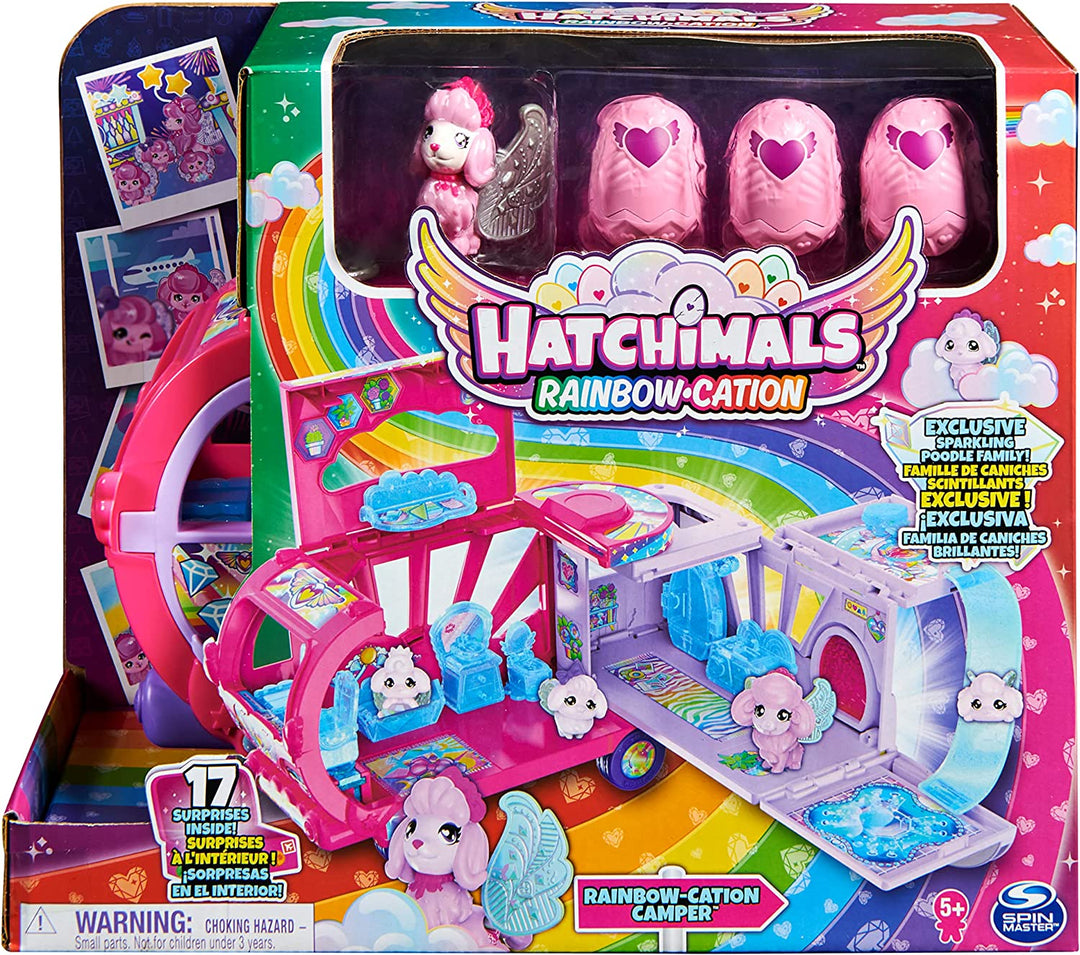 Hatchimals CollEGGtibles, verwandelndes Regenbogen-Camper-Spielzeugauto mit 6 exklusiven Charakteren