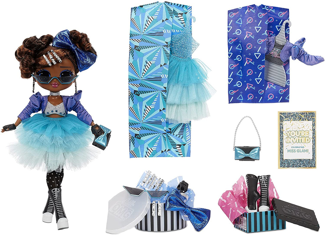 LOL Surprise OMG Present Surprise MISS GLAM Modepuppe. Mit 20 thematischen Überraschungen, Designerkleidung und modischen Accessoires. Sammelpuppe für Jungen und Mädchen ab 4 Jahren