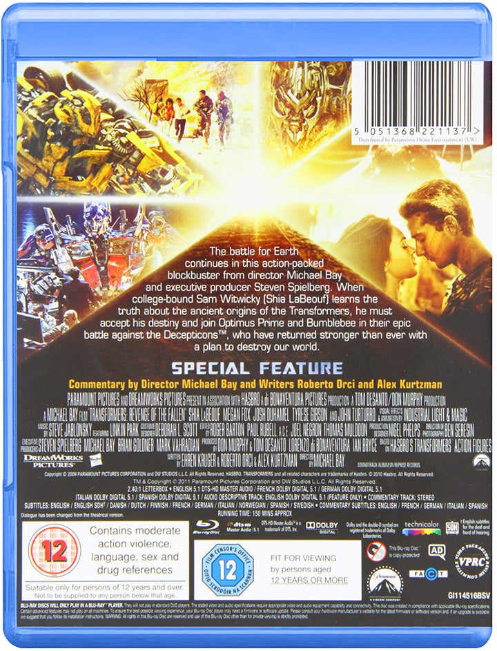 Transformers: Revenge Of The Fallen [Region Free] - Action/Sci-fi [Blu-Ray]