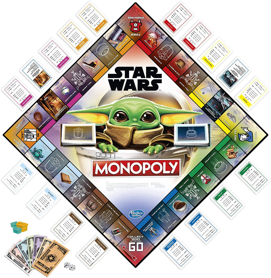 Monopoly: Star Wars The Child Edition Brettspiel für Familien und Kinder ab 8 Jahren mit dem Kind, das Fans „Baby Yoda“ nennen