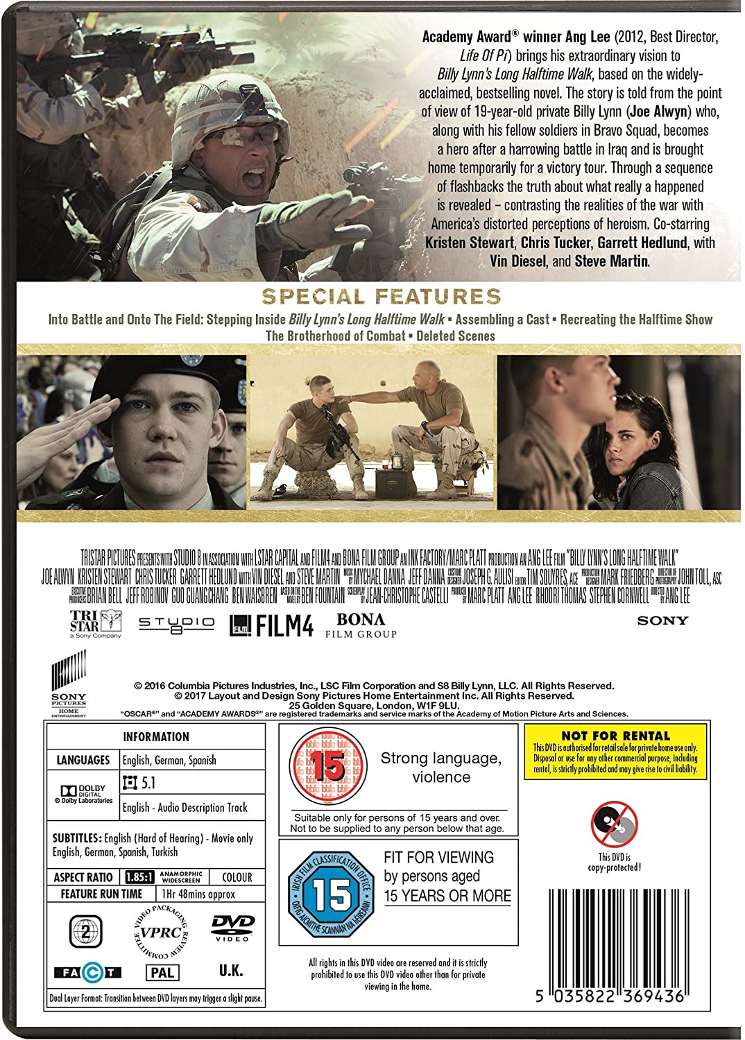 Billy Lynn's Long Halftime Walk [DVD] [2017]