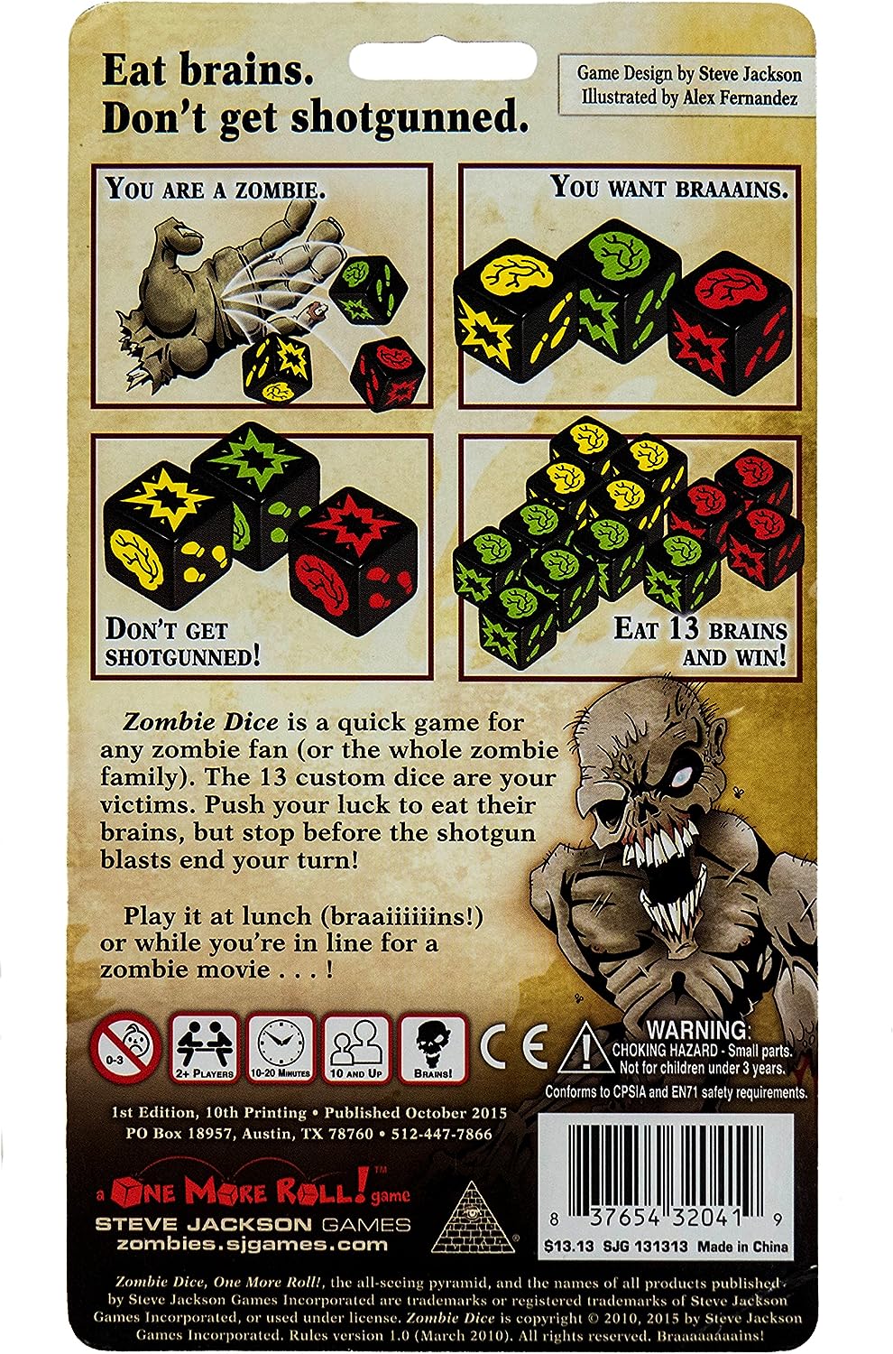 Steve Jackson Games Zombie Dice Push Your Luck Game (SJG31313)