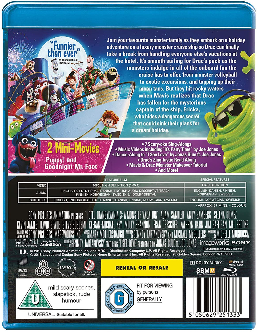 Hotel Transylvania 3 - Comedy/Family [Blu-ray]