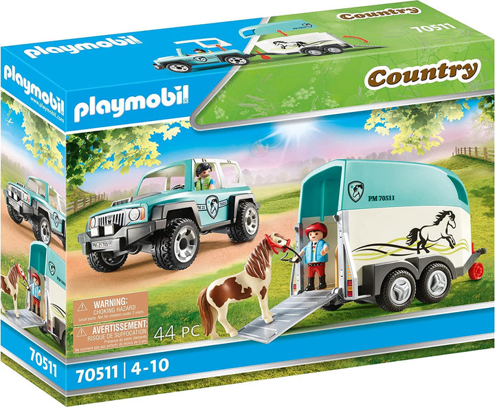 PLAYMOBIL Country 70511 Auto mit Ponyanhänger, ab 4 Jahren