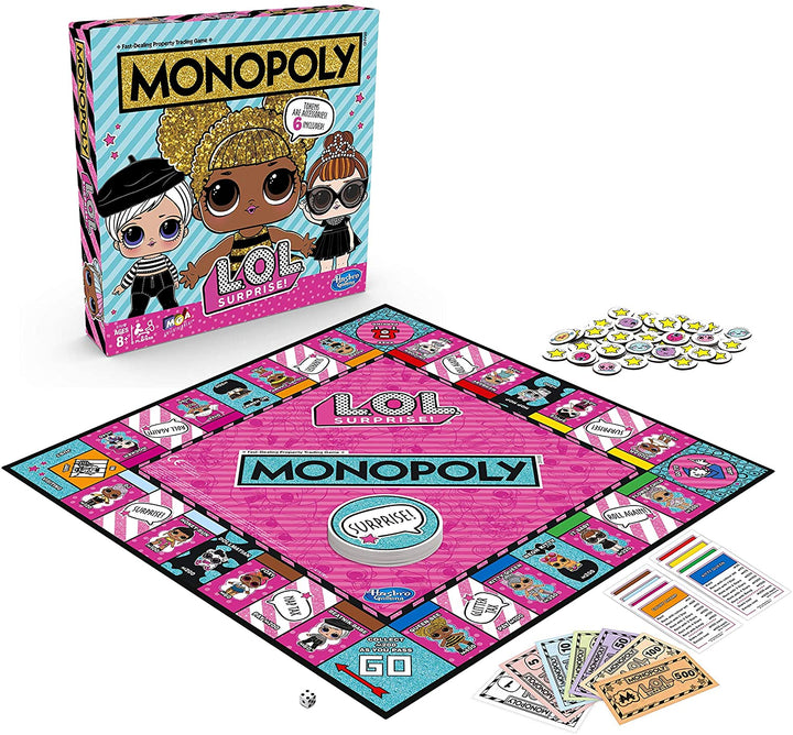 Monopoly Game: juego de mesa LOL Surprise Edition para niños de 8 años en adelante