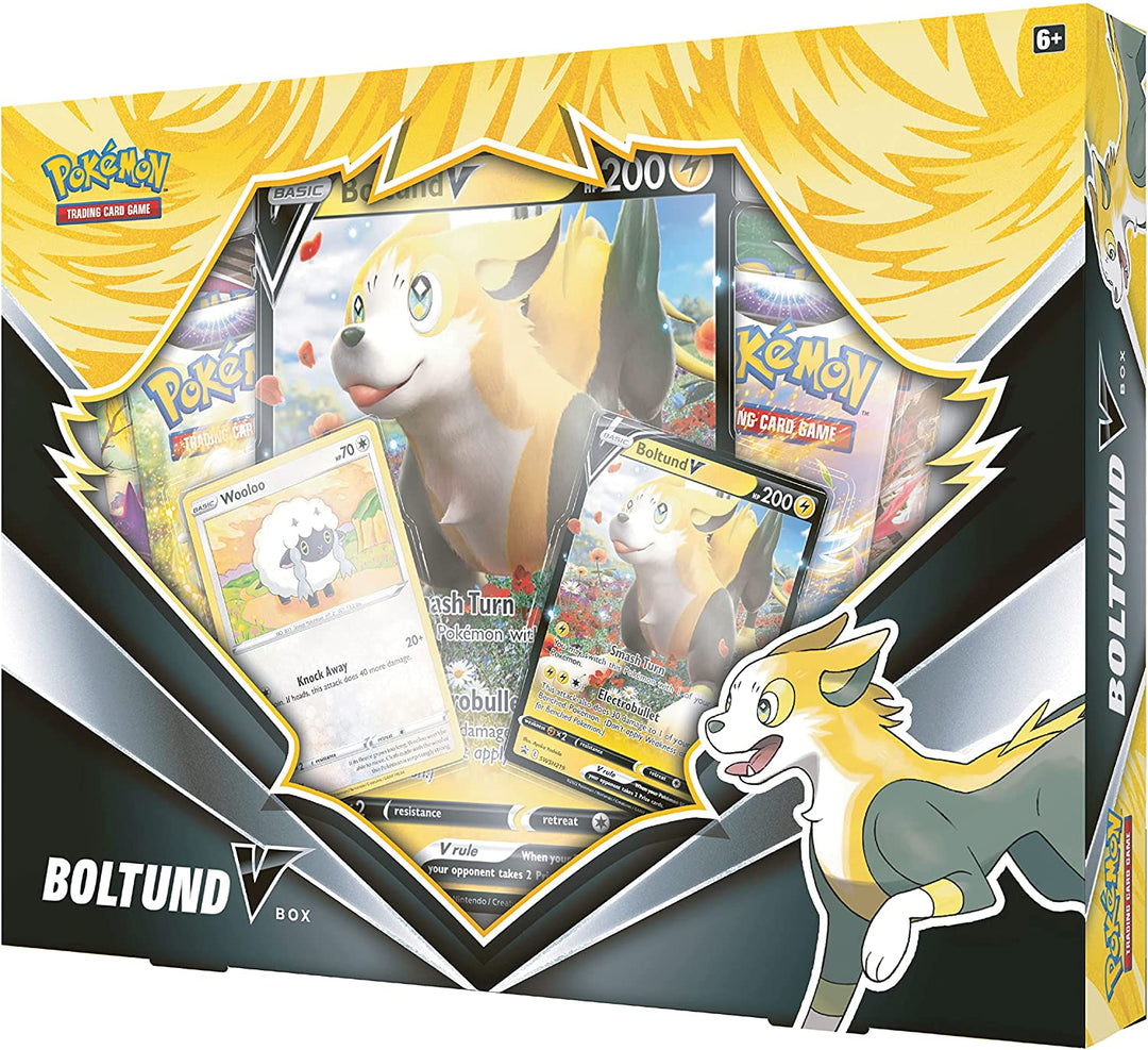 Pokemon TCG: Boltund V Box (2 Foil Promo Cards, 1 Foil Oversize Card & 4 Booster