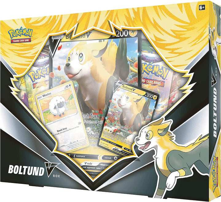 Pokemon TCG: Boltund V Box (2 Foil Promo Cards, 1 Foil Oversize Card & 4 Booster