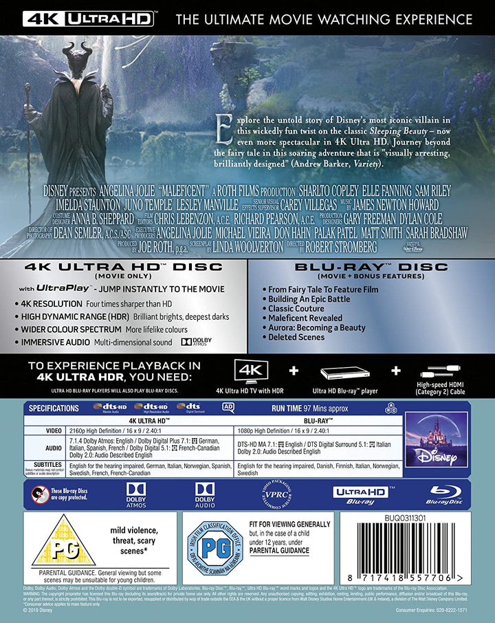 Disney's Maleficent - Fantasy/Adventure [Blu-Ray]