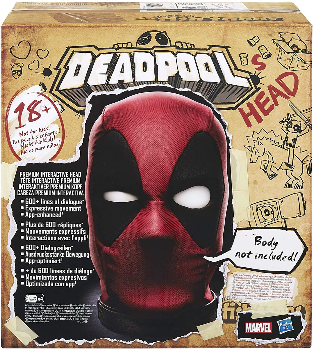 Marvel Legends Deadpool’s Head Premium Interactive, Moving, Talking Electronic, App-Enhanced Adult Collectible, with 600+ SFX and Phrases