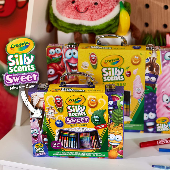 Crayola Silly Scents Mini Art Kit - Washable Scented Markers Crayons Smelly Pens 50+ Pieces
