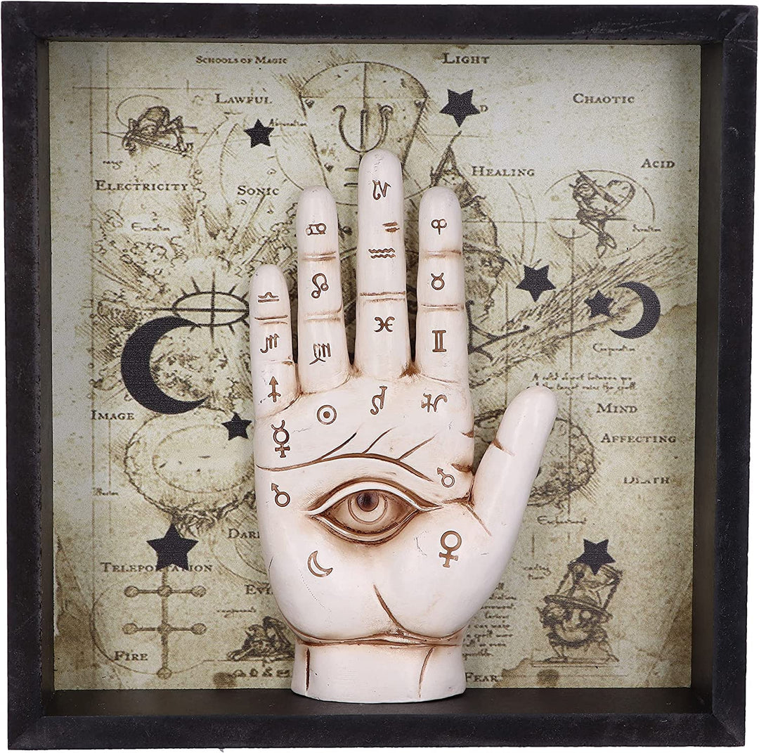 Nemesis Now Palmistry Companion Framed Chiromancy Wall Mounted Art, Off-White, 2