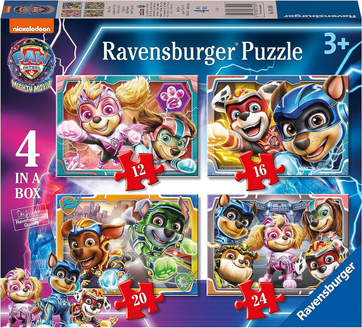 Ravensburger 3169 Paw Patrol Mighty Movie-4 in a Box (12, 16, 20, 24 Piece) Jigsaw Puzzles