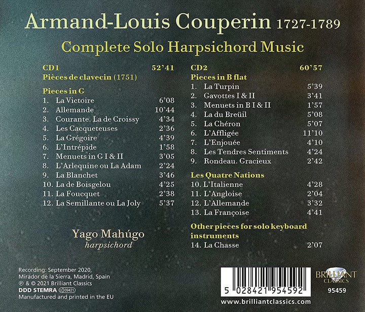 Couperin: Complete Solo Harpsichord Music [Audio CD]