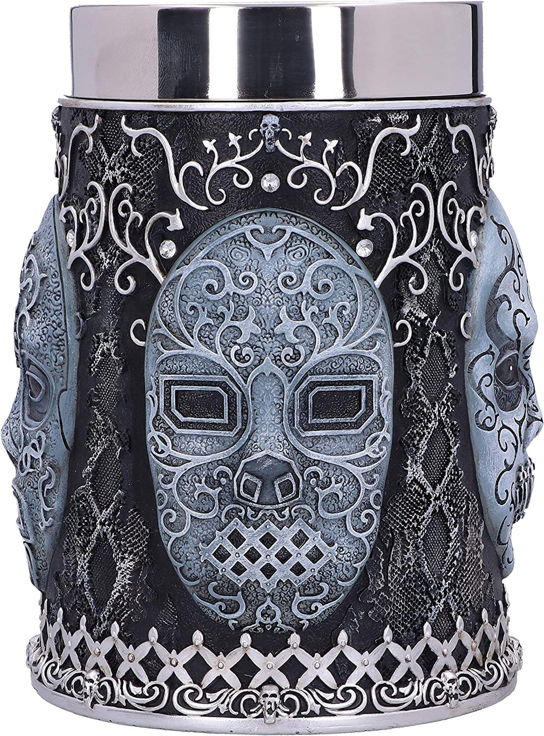 Nemesis Now Harry Potter Death Eater Mask Voldemort Collectable Tankard, Resin, Black Silver, 15.5cm