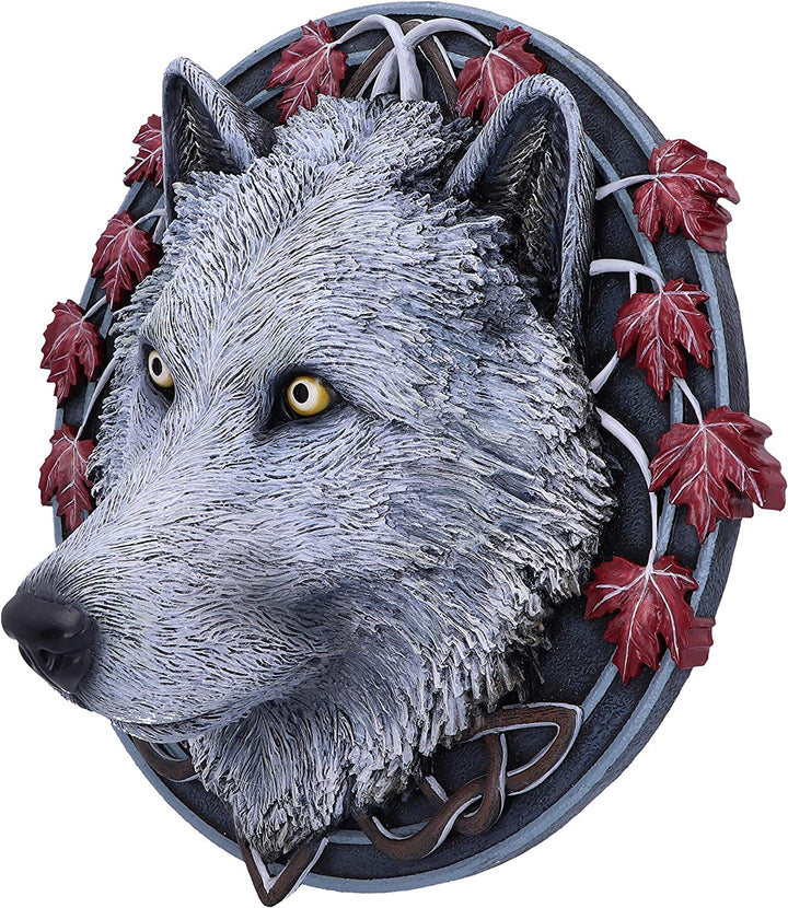 Nemesis Now Lisa Parker Guardian of The Fall White Autumn Wolf Wall Plaque, 29cm