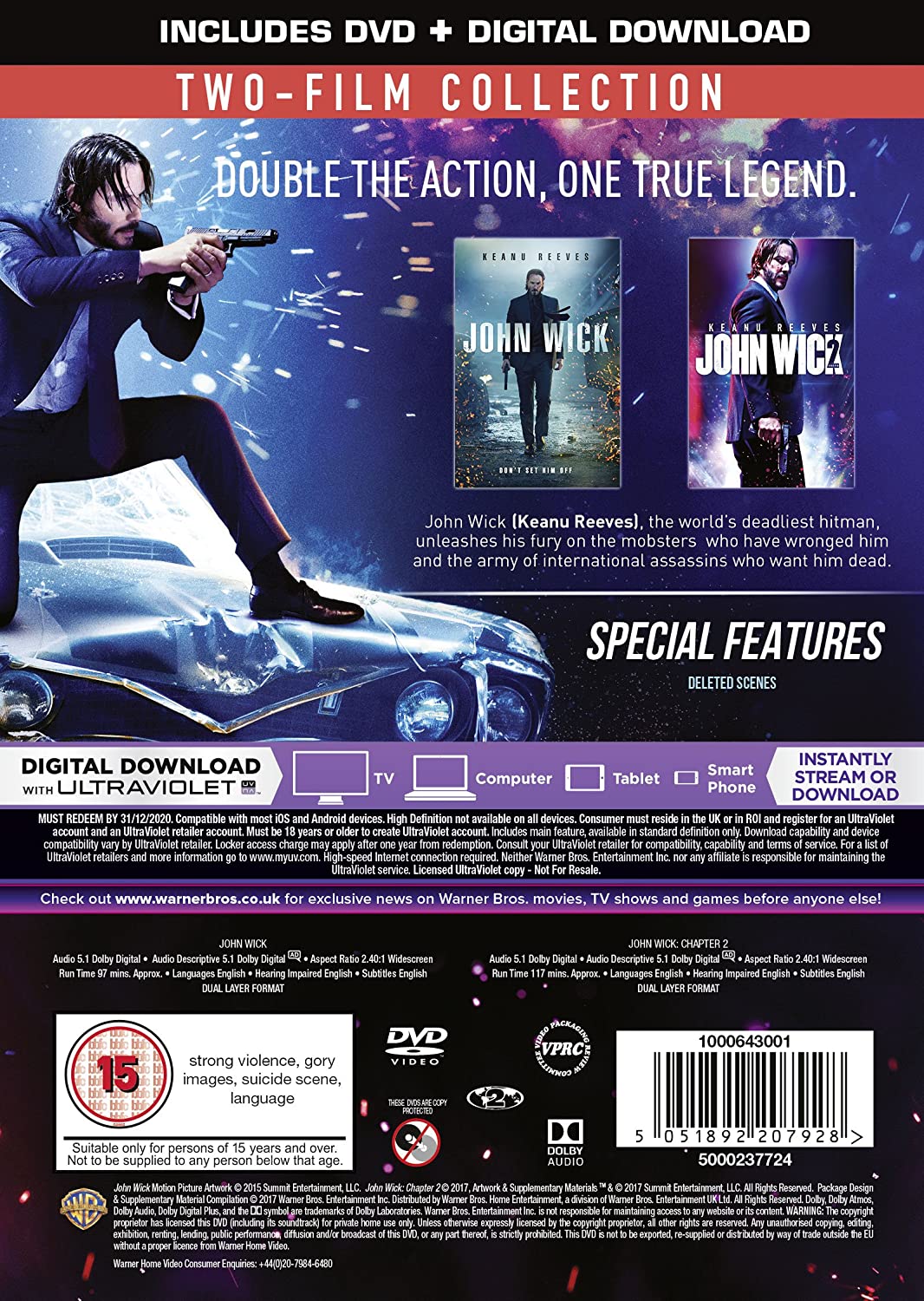 John Wick: Chapters 1 & 2 [DVD + Digital Download] [2017]