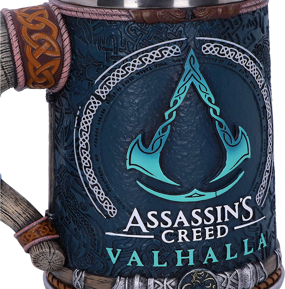 Nemesis Now B5335S0 Officially Licensed Assassins Creed Valhalla Viking Game Tankard, Resin w. Stainless Steel