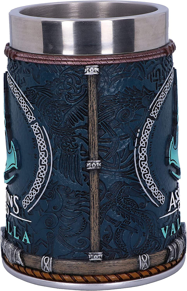 Nemesis Now B5335S0 Officially Licensed Assassins Creed Valhalla Viking Game Tankard, Resin w. Stainless Steel