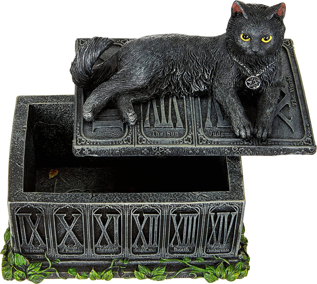 Nemesis Now B2808G6 Fortune's Watcher Tarot Box 17cm Black, Resin