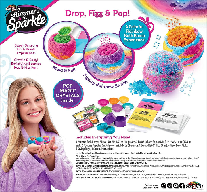 Shimmer and Sparkle 17345 Shimmer N Sparkle Rainbow Popping Make Your own fizzing kit
