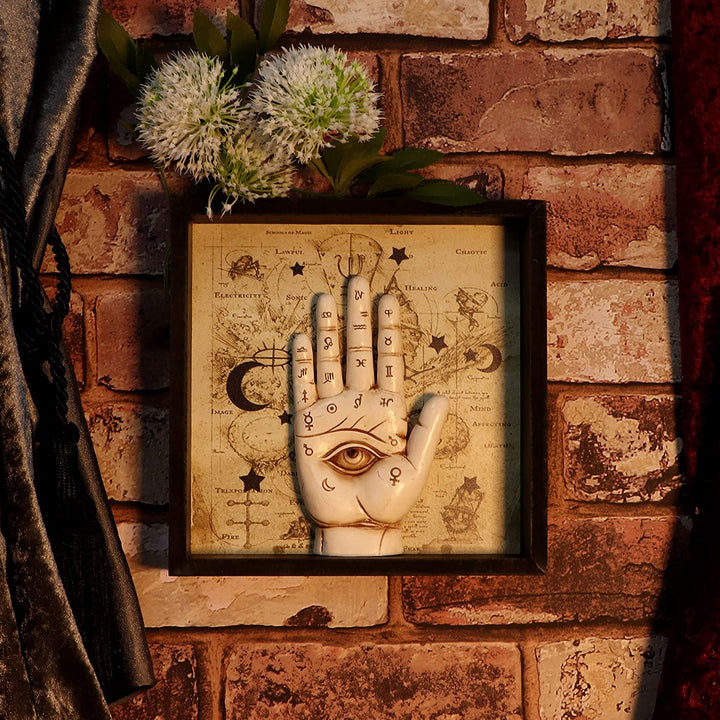 Nemesis Now Palmistry Companion Framed Chiromancy Wall Mounted Art, Off-White, 2