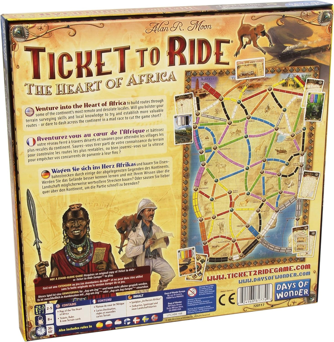 Tage des Wunders | Ticket to Ride The Heart of Africa Brettspiel-ERWEITERUNG | Ab 8 Jahren | Für 2 bis 5 Spieler | Durchschnittliche Spielzeit 30–60 Minuten