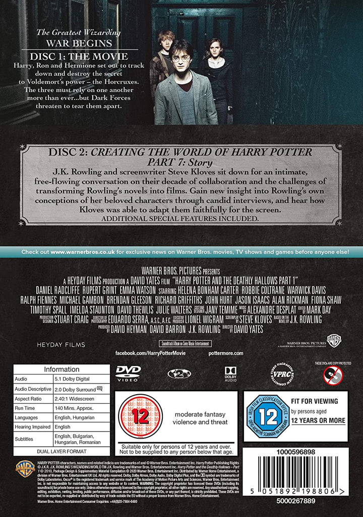 Harry Potter and the Deathly Hallows - Part 1 [Year 7] [2016 Edition 2 Disk]  [2010] - Fantasy/Family [DVD]