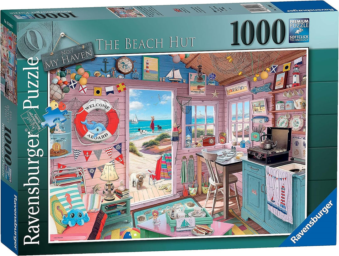 Ravensburger My Haven No.7 The Beach Hut 1000 Piece Jigsaw Puzzle for Adults & for Kids Age 12 and Up