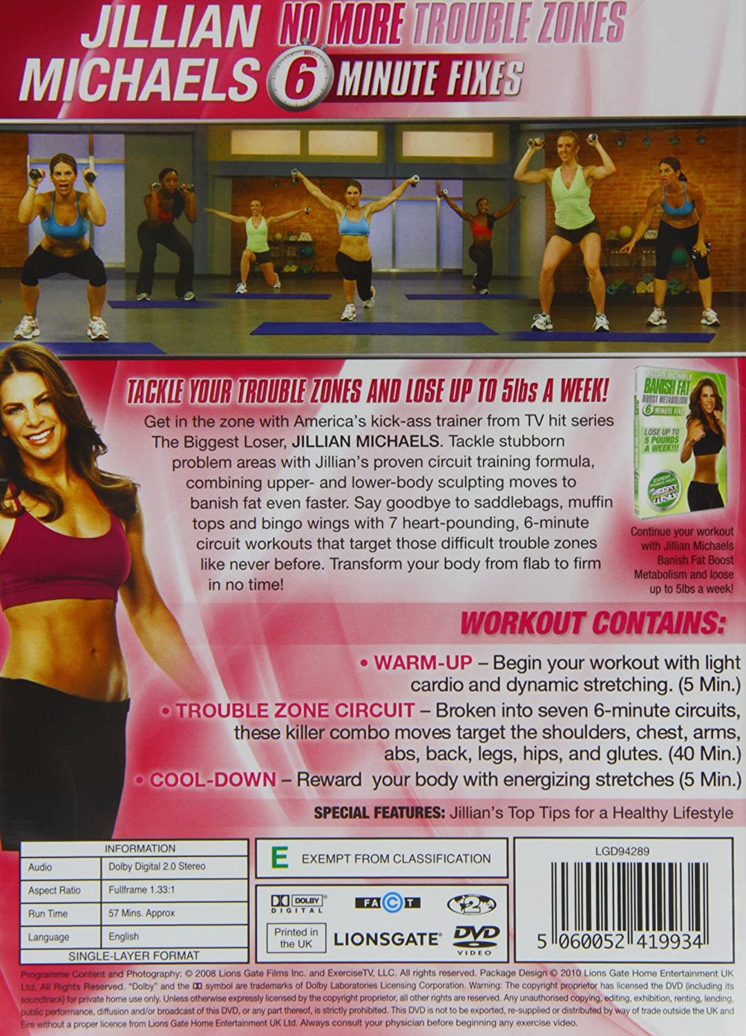 Jillian Michaels: No More Trouble Zones [DVD]