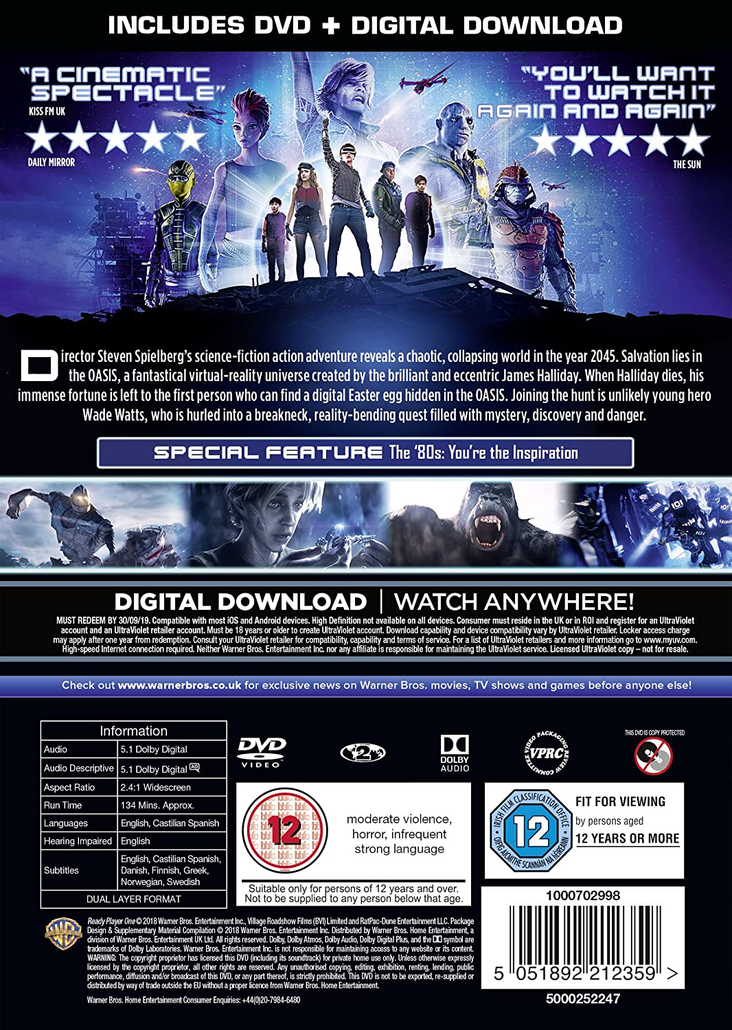 Ready Player One - Sci-fi/Adventure [DVD]