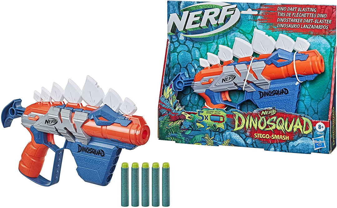 Nerf DinoSquad Stegosmash Dart Blaster 4 Dart Storage 5 Nerf Darts ufficiali