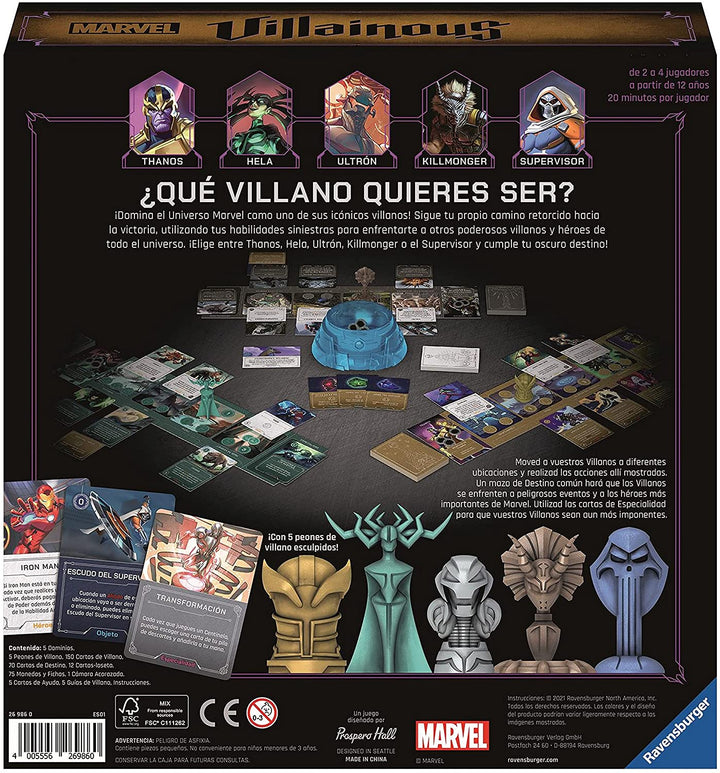 Ravensburger 269860, Villainous Marvel, Spanish Version, Light Strategy and Fami