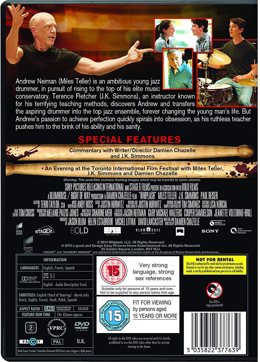 Whiplash [2015] - Drama/Drama [DVD]